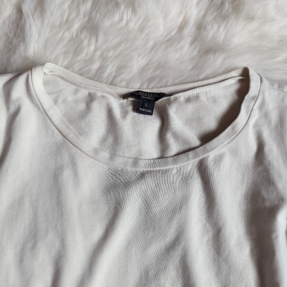 EUC Weekend Max Mara Basic Scoop Neck Long Sleeve Tee in Beige - Picture 5 of 8